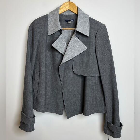 NWT Tommy Hilfiger contrast trip trench jacket grey size 8 - Picture 1 of 5